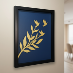 Luxury 3D Leaf & Birds Wall Art Frame | Modern Minimalist Wooden Wall Decor