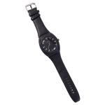 Premium Matte Black Octagonal Analog Wrist Watch with Leather Strap for Men