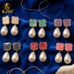 Elegant Handcrafted Pearl Tilak Earrings Set of 6
