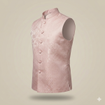 Royal Peach Textured Nehru Jacket