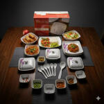 Ceramic Dinner Set with Serving Bowls, Plates & Spoons 40 Pc