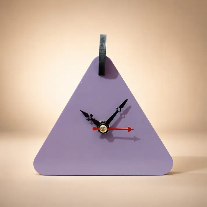 Modern Triangle Table Clock | Geometric Decorative Table Clock for Home, Office & Study Desk