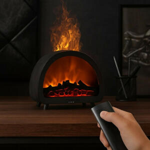 LED Flame Fireplace Humidifier with Remote | Realistic Fire Effect | Home Decor
