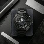 Premium Black Analog Chronograph Style Wrist Watch for Men