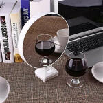 Customized Round LED mirror Photo Frame Lamp with White Base