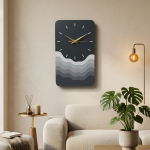 Modern Minimalist Wave Wall Clock | Silent Decorative Wall Clock for Living Room, Bedroom & Office