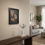 Luxury 3D Monstera Leaf Wall Art Frame | Modern Tropical Wooden Wall Decor