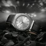 Premium Octagonal Silver Dial Analog Wrist Watch with Leather Strap for Men