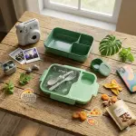 Smarty Kids Lunch Box with Snack Container Spoon Fork for School