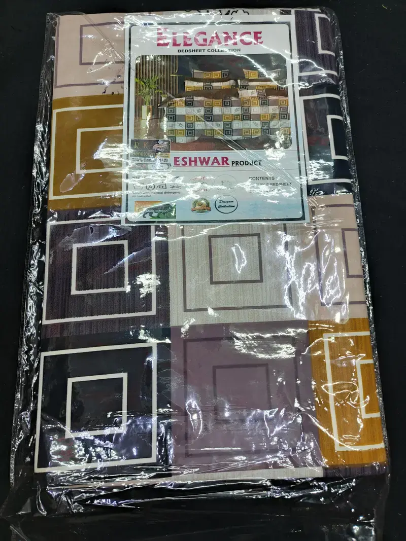 Digital Print Premium Cotton Geometric Bedsheet
