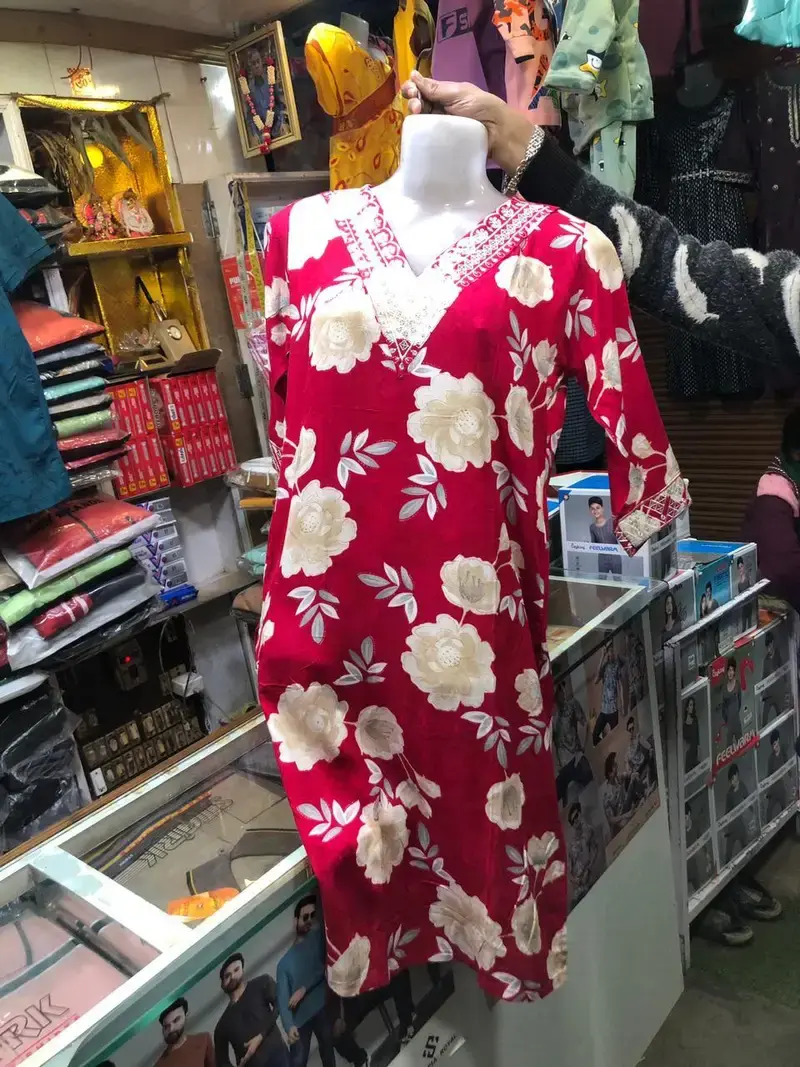 Kurti with plazo and paint set with multicolour dupatta