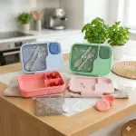 Smarty Kids Lunch Box with Snack Container Spoon Fork for School