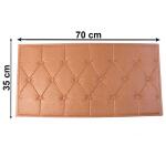Self Adhesive 3D Foam Wall Panel Cushion Wallpaper (1 Pc, Brown, 69x35 Cm)