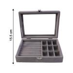 Premium Velvet Jewellery Organizer Box with Transparent Lid