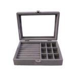 Premium Velvet Jewellery Organizer Box with Transparent Lid