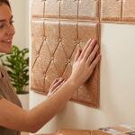Self Adhesive 3D Foam Wall Panel Cushion Wallpaper (1 Pc, Brown, 69x35 Cm)