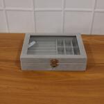 Premium Velvet Jewellery Organizer Box with Transparent Lid