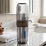 Travel Plastic Toothbrush Holder with Foldable Glass Design