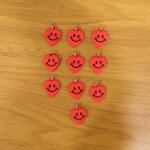 Cute Smiley Heart Shape Bag Charm Keychain Set (10 Pc)