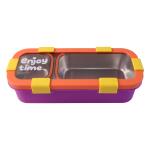 Stainless Steel Leak-Proof Lunch Box with 2 Compartments With Spoon & fork