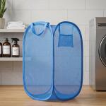 Foldable Mesh Laundry Basket with Handles Large Clothes Hamper (1 Pc,36x36x58cm)