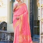 PRIJARI Women's Pure Soft Silk Kanjivaram Saree For Wedding Functions Banarasi Style Sari With Unstitched Blouse Piece