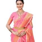 PRIJARI Women's Pure Soft Silk Kanjivaram Saree For Wedding Functions Banarasi Style Sari With Unstitched Blouse Piece