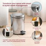 Premium Stainless Steel Pedal Dustbin with Close Lid (1 Pc,3 Ltr)