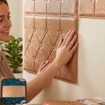 Self Adhesive 3D Foam Wall Panel Cushion Wallpaper (1 Pc, Brown, 69x35 Cm)
