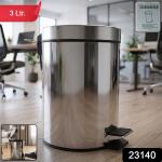 Premium Stainless Steel Pedal Dustbin with Close Lid (1 Pc,3 Ltr)