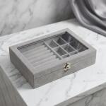 Premium Velvet Jewellery Organizer Box with Transparent Lid