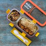 Stainless Steel Leak-Proof Lunch Box with 2 Compartments With Spoon & fork