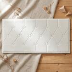 Self Adhesive 3D Foam Wall Panel Cushion Wallpaper (1 Pc, White, 69x35 Cm)
